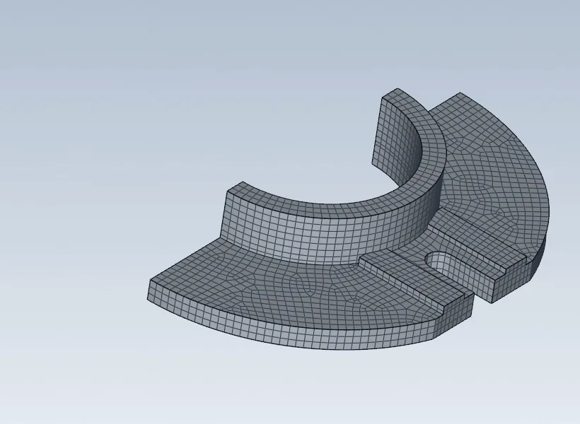 The same collar part meshed entirely with hexahedra